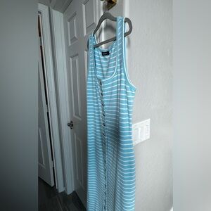 Striped Blue and White Button-Down Dress 🩵🤍 small like new